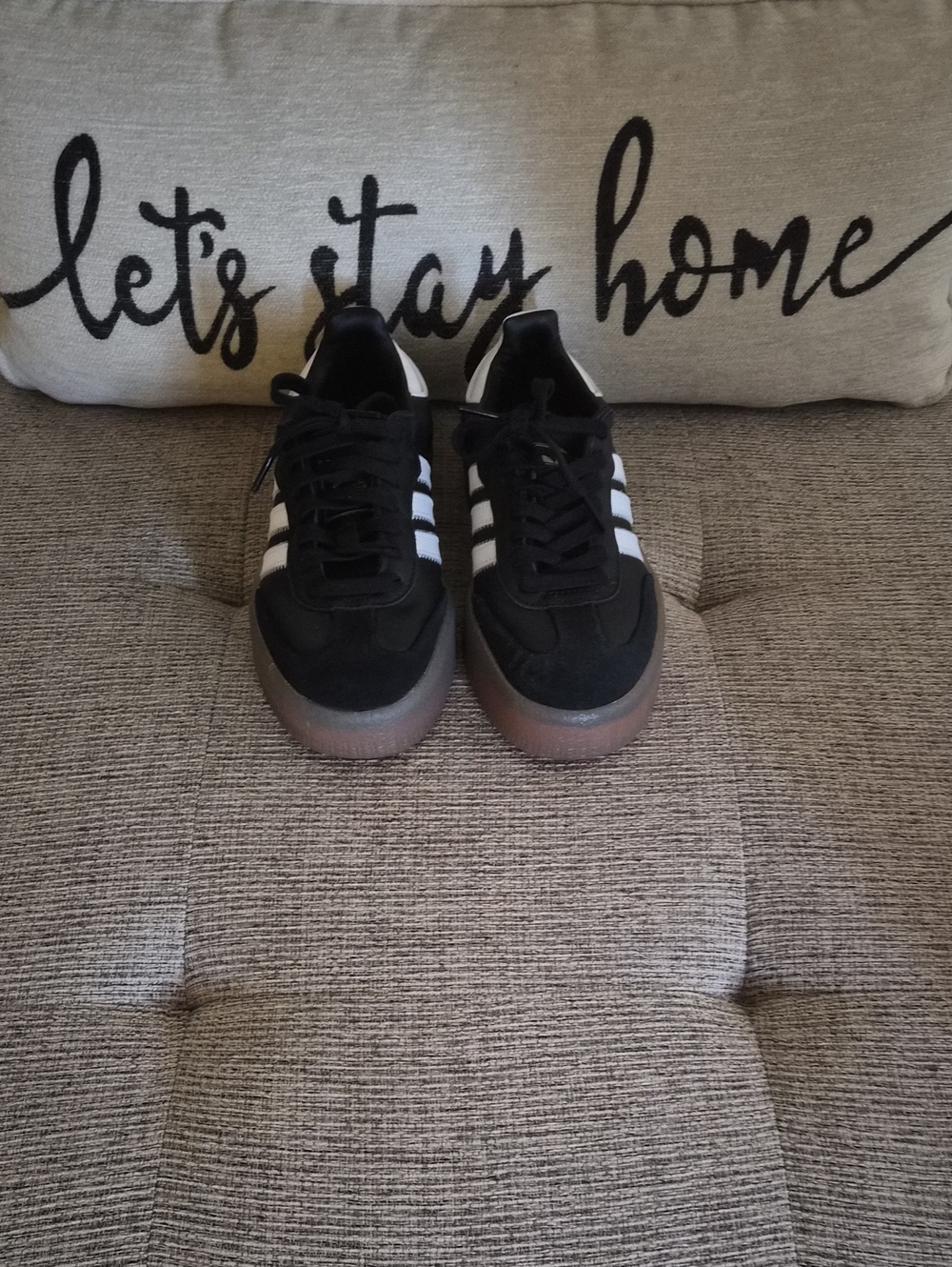 adidas Samba Black Sneakers with White Stripes and Gum Sole